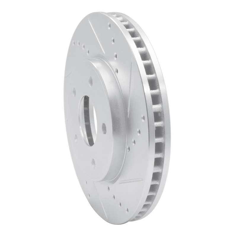 Chevrolet City Express Brake Rotor (1) - Front Right - R1 Concepts - Drilled & Slotted - Silver - `11-`25